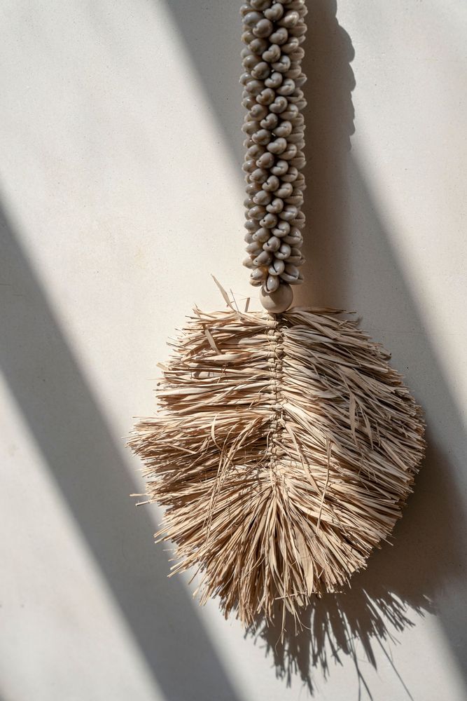 Objets de décoration - Le Pompon en Raphia & Shell - Crème Naturelle - BAZAR BIZAR LIVING