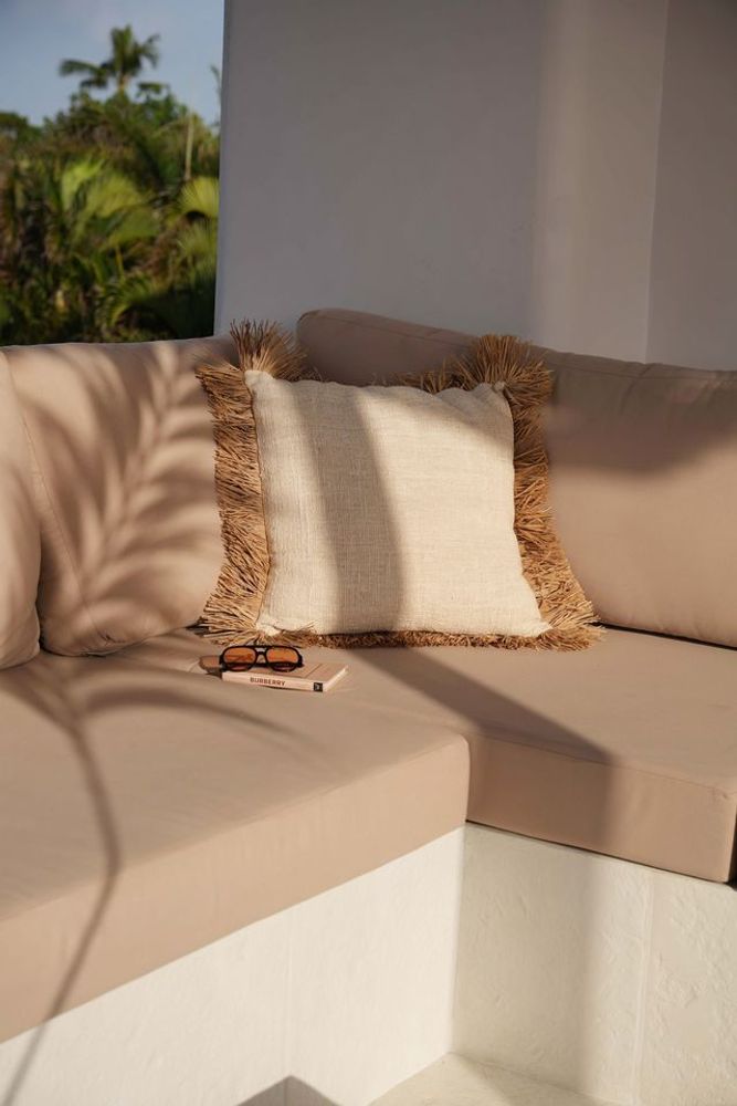 Cushions - The Saint Tropez Cushion Cover - Natural White - 60x60 - BAZAR BIZAR LIVING