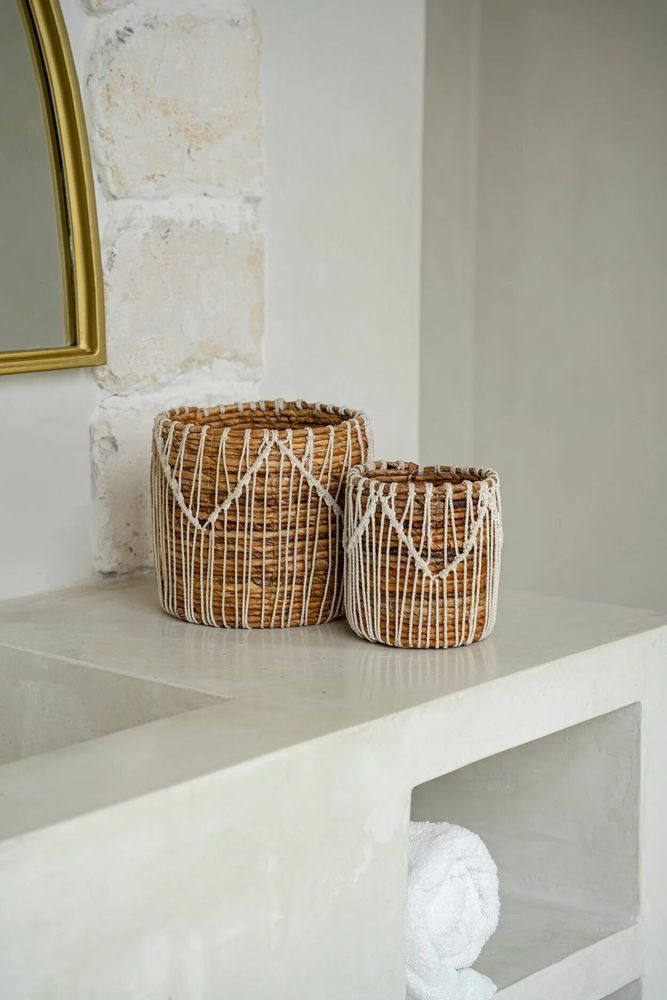 Caskets and boxes - The Macra-mazing Basket - Natural White - L - BAZAR BIZAR LIVING