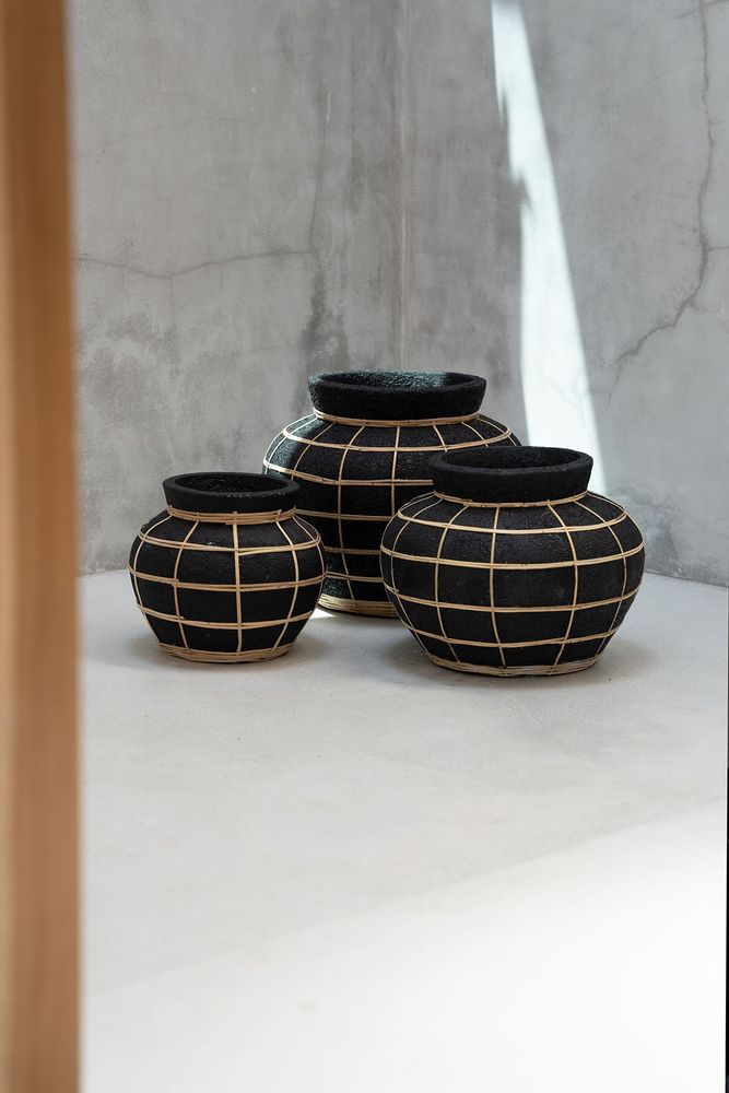 Vases - The Belly Vase - Black Natural - S - BAZAR BIZAR LIVING