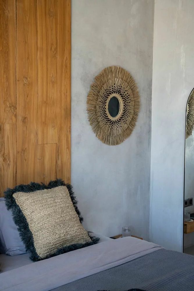 Cushions - The Raffia Cushion Cover Square - Natural Black - 60x60 - BAZAR BIZAR LIVING