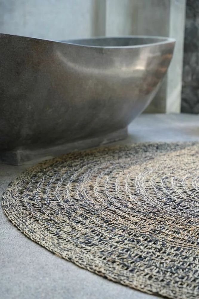 Design carpets - The Seagrass Carpet - Natural Black - 100 - BAZAR BIZAR LIVING