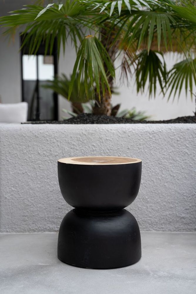 Tabourets - Le Tabouret Karbun - Noir Naturel - BAZAR BIZAR LIVING