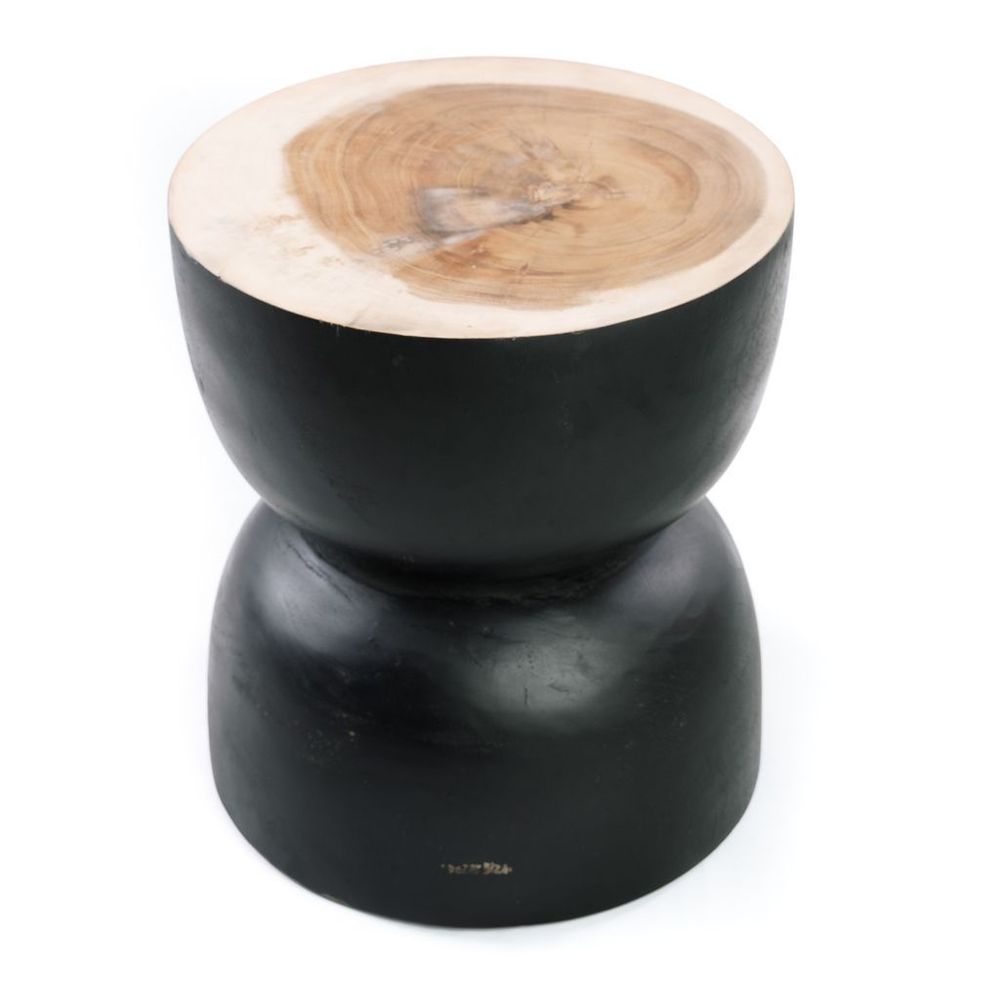 Tabourets - Le Tabouret Karbun - Noir Naturel - BAZAR BIZAR LIVING
