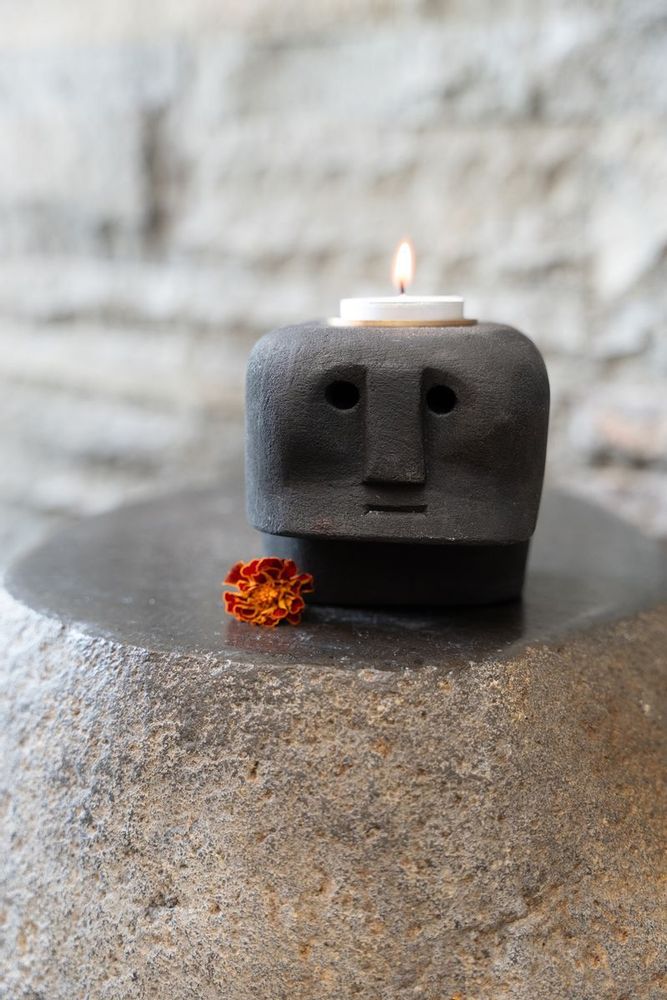 Candlesticks and candle holders - The Sumba Stone #27 Candle Holder - BAZAR BIZAR LIVING