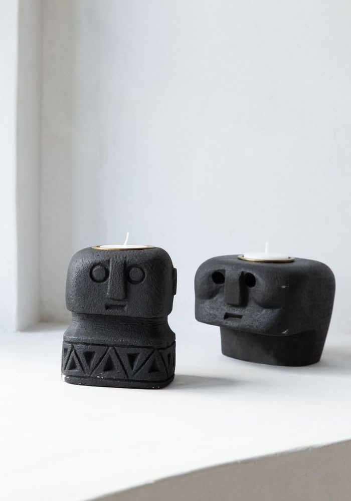 Candlesticks and candle holders - The Sumba Stone #27 Candle Holder - BAZAR BIZAR LIVING