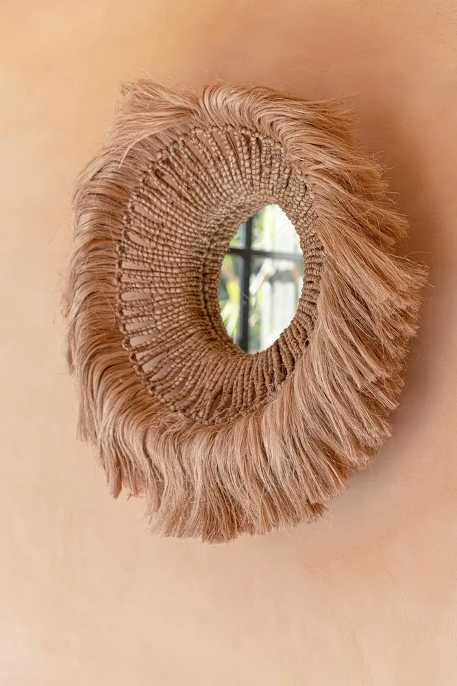 Mirrors - The Abaca Solomon Mirror - Natural - BAZAR BIZAR LIVING