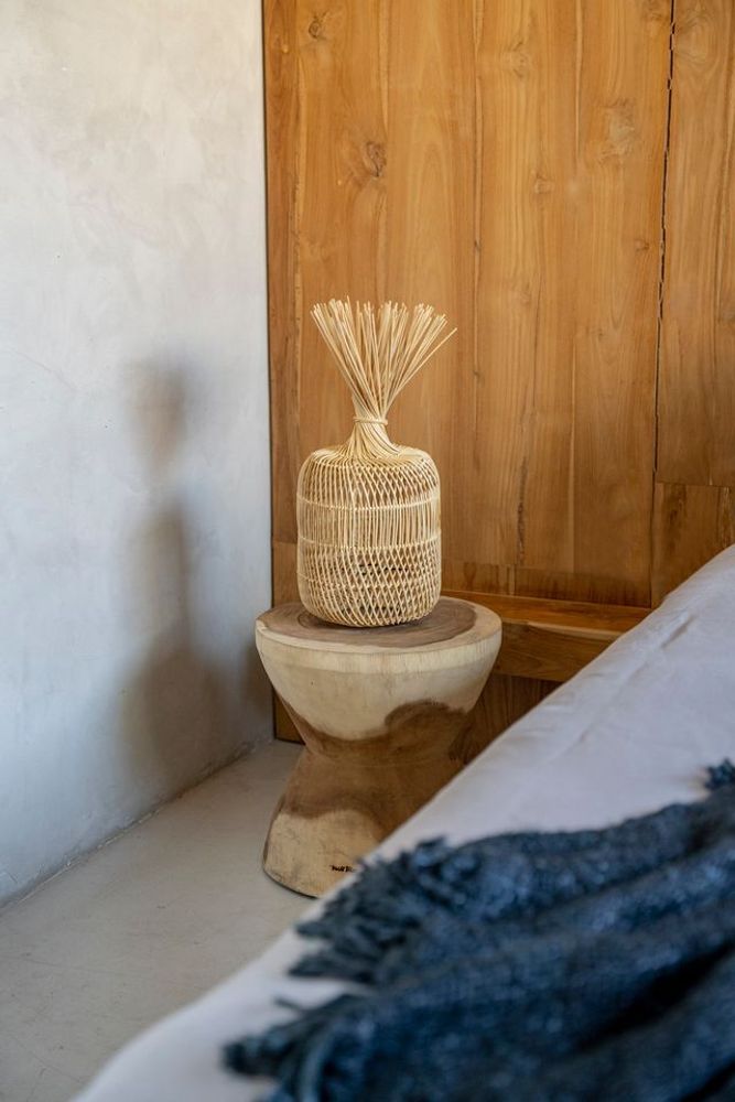 Floor lamps - The Dumpling Floor Lamp - Pendant - Natural - S - BAZAR BIZAR LIVING