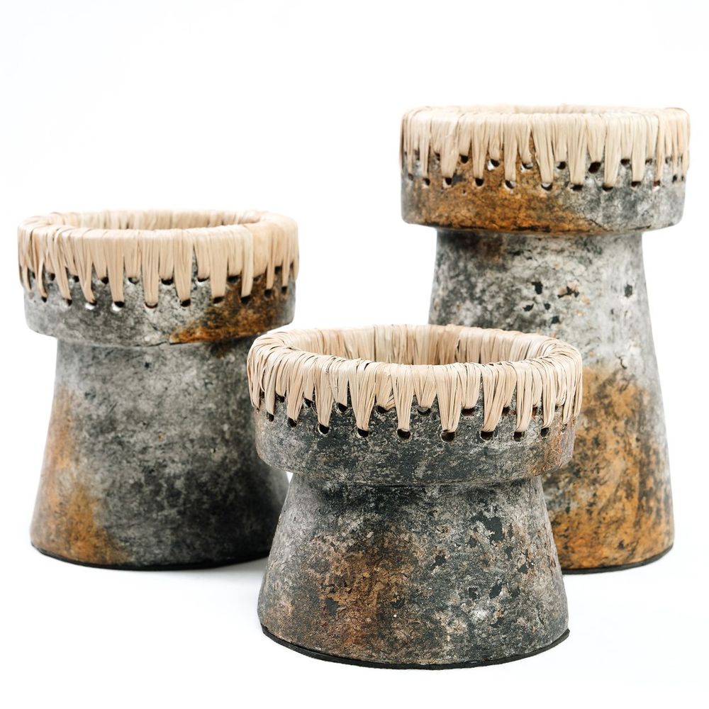 Candlesticks and candle holders - The Pretty Candle Holder - Antique Grey - M - BAZAR BIZAR LIVING