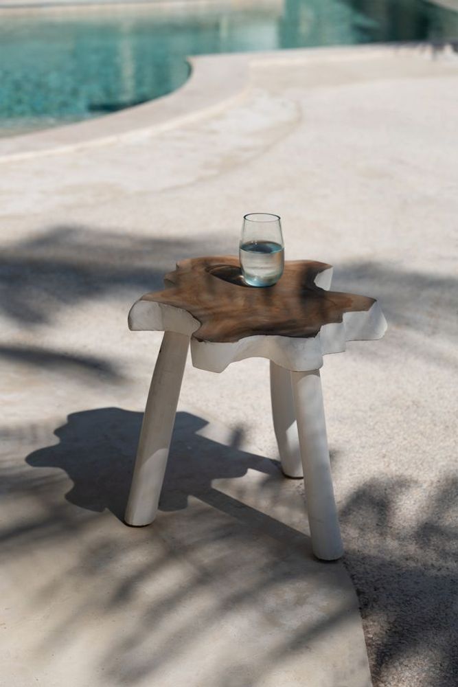 Tables basses - La Table D'appoint Organic - Blanc Naturel - BAZAR BIZAR LIVING