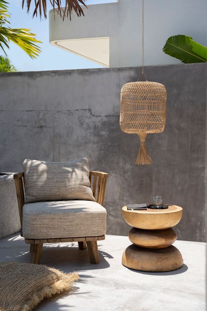 Floor lamps - The Dumpling Floor Lamp - Pendant - Natural - L - BAZAR BIZAR LIVING