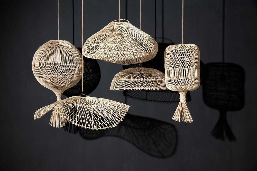 Floor lamps - The Dumpling Floor Lamp - Pendant - Natural - M - BAZAR BIZAR LIVING