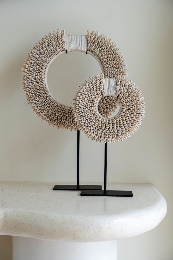 Objets de décoration - Papua Shell Disc Sur Pied - Blanc - M - BAZAR BIZAR LIVING
