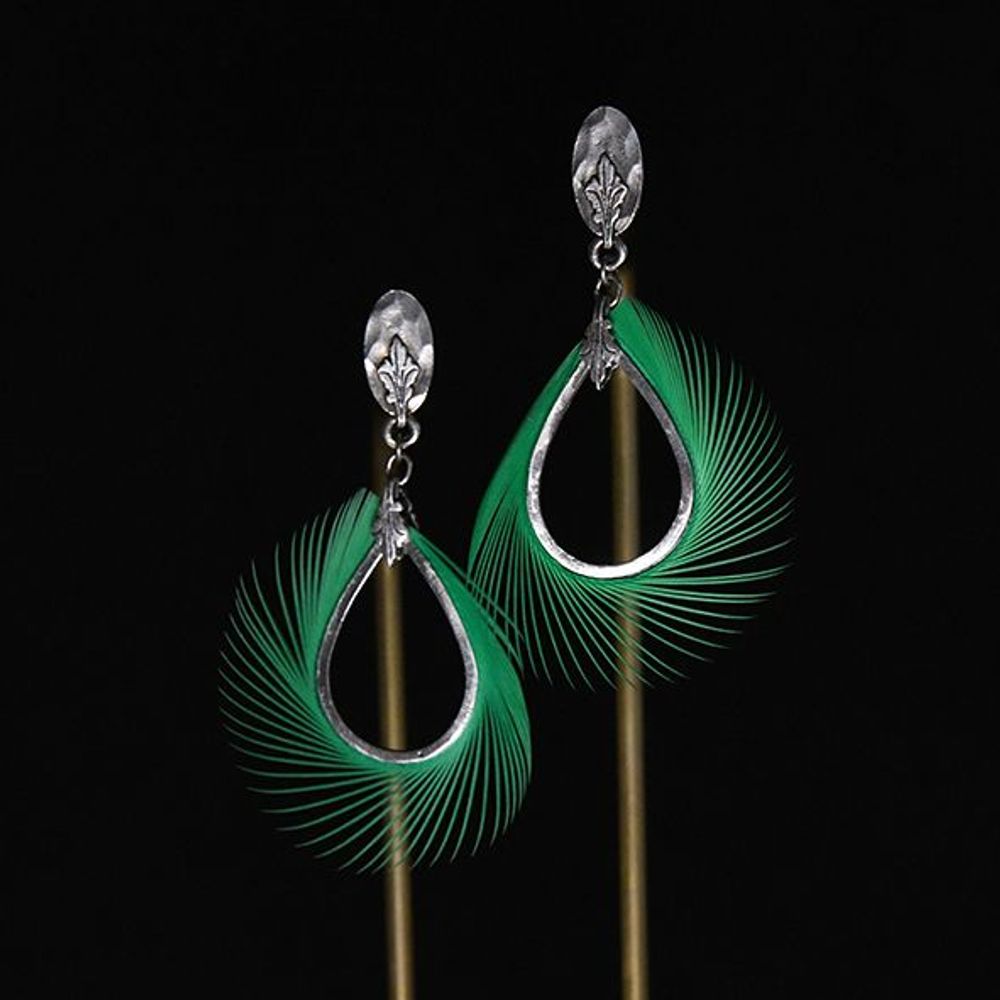 Bijoux - Boucles d'Oreilles "Solaire" - FLEUR DE PLUMES