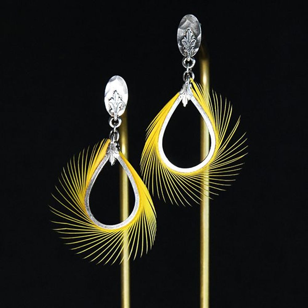 Bijoux - Boucles d'Oreilles "Solaire" - FLEUR DE PLUMES