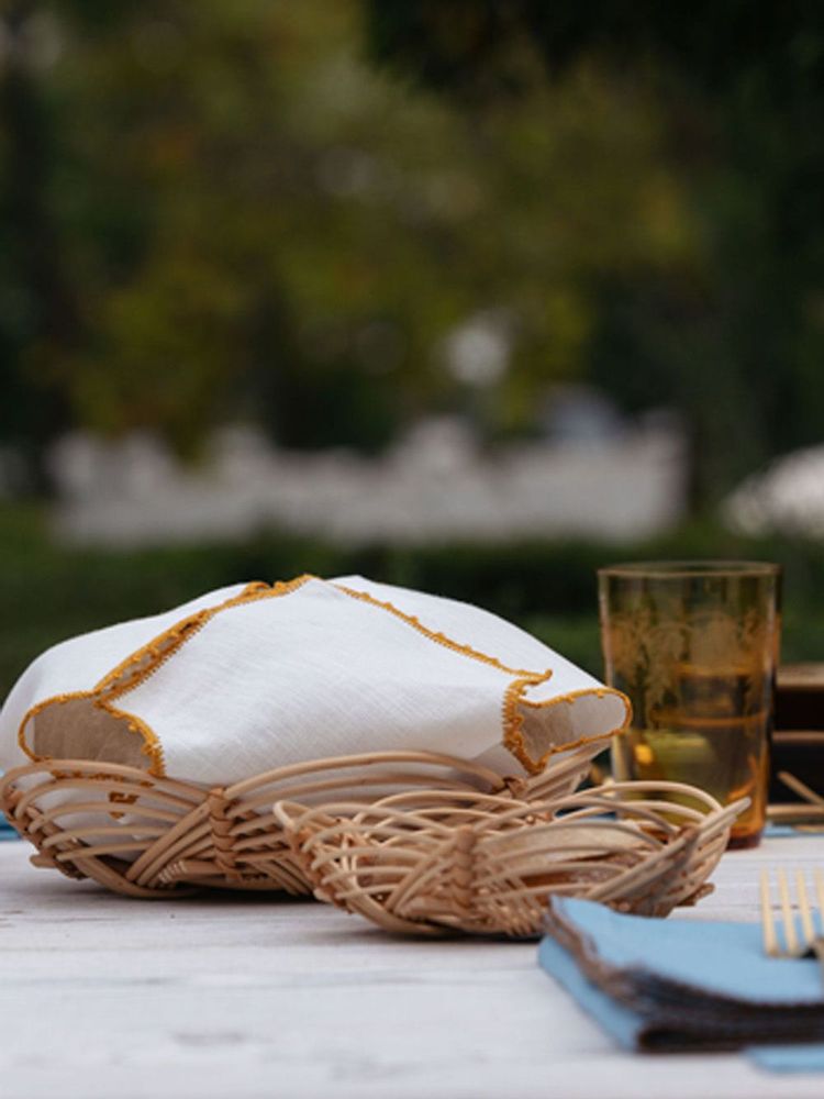 Kitchen utensils - Hand Embroidered Teresa Basket Cloth - HOUSE OF CAPRICORN