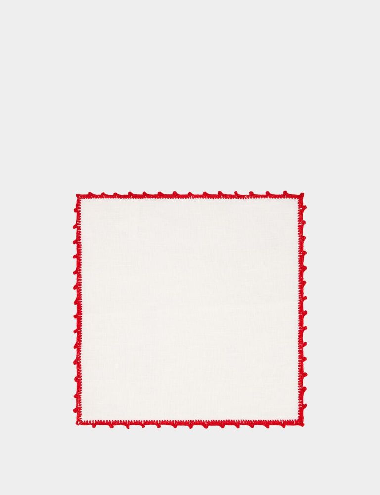 Napkins - Hand Embroidered Teresa Cocktail Napkin - HOUSE OF CAPRICORN