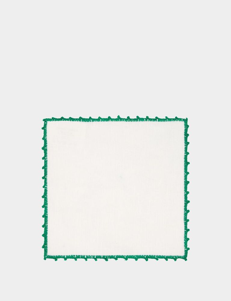 Napkins - Hand Embroidered Teresa Cocktail Napkin - HOUSE OF CAPRICORN