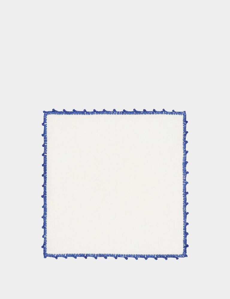 Napkins - Hand Embroidered Teresa Cocktail Napkin - HOUSE OF CAPRICORN