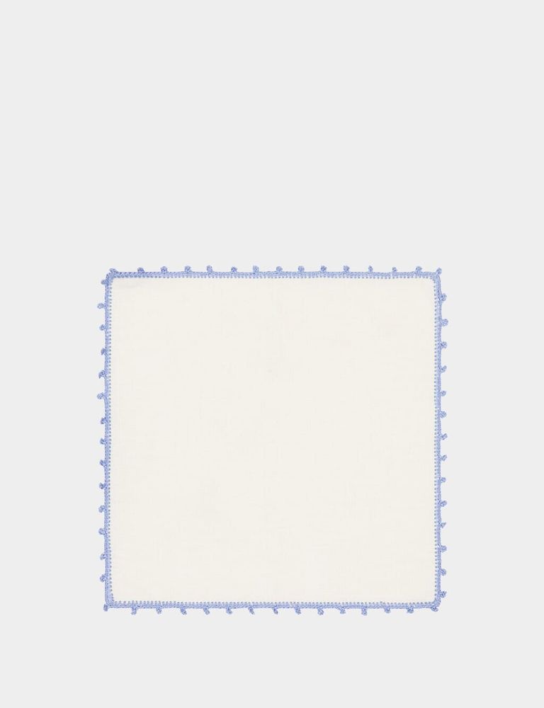 Napkins - Hand Embroidered Teresa Cocktail Napkin - HOUSE OF CAPRICORN