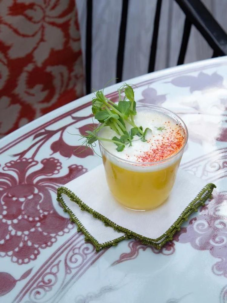 Napkins - Hand Embroidered Teresa Cocktail Napkin - HOUSE OF CAPRICORN
