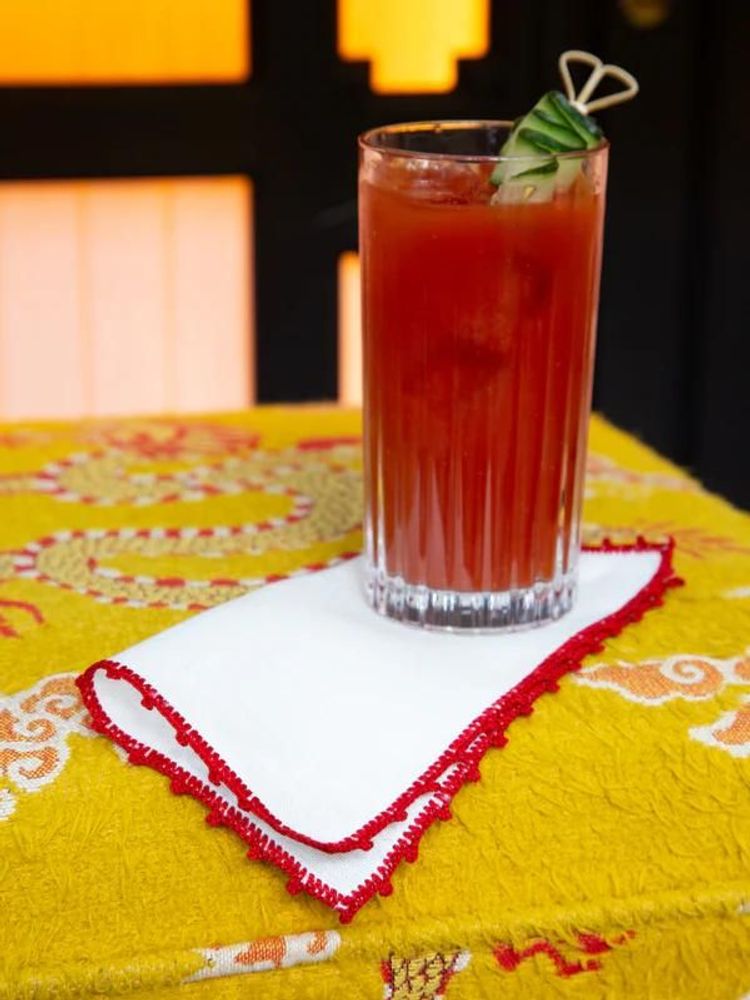 Napkins - Hand Embroidered Teresa Cocktail Napkin - HOUSE OF CAPRICORN