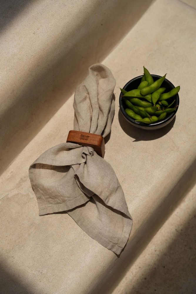 Napkins - The Linen Napkin - Beige - Set of 4 - BAZAR BIZAR LIVING