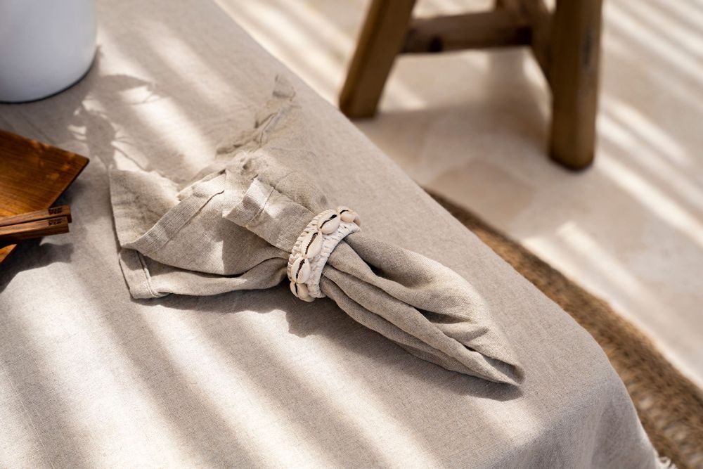 Napkins - The Linen Napkin - Beige - Set of 4 - BAZAR BIZAR LIVING