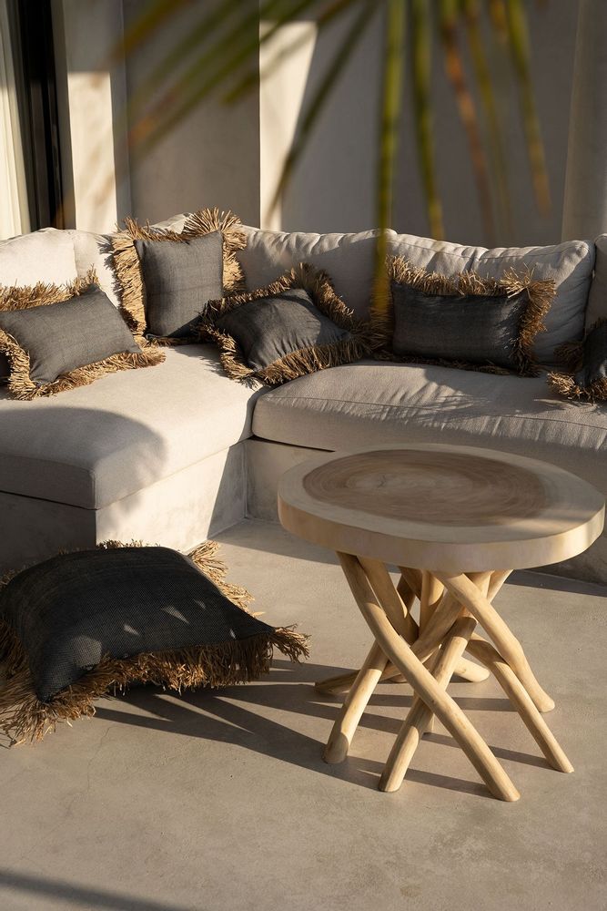 Coussins - Housse de coussin « The Cotton Bonita », noir naturel, 60 x 60 pouces - BAZAR BIZAR LIVING