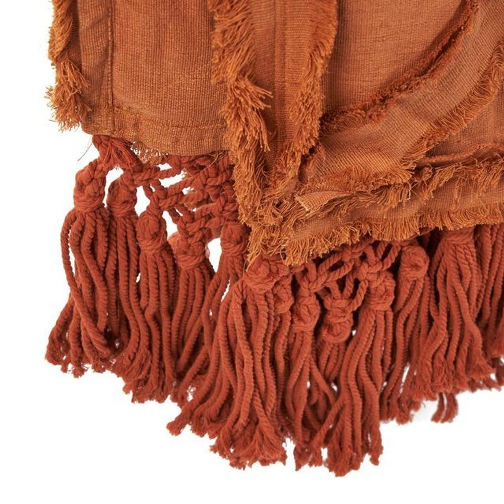 Throw blankets - The Berber Bed Throw - Terracotta - BAZAR BIZAR LIVING