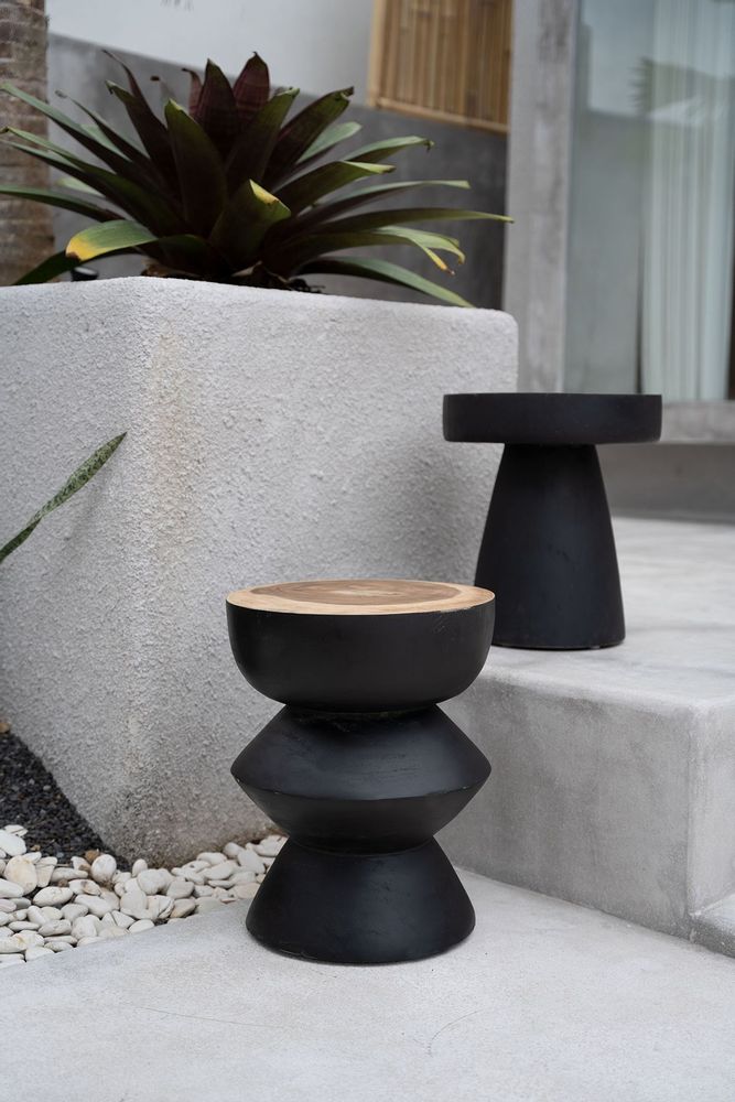 Tables basses - La Table d'Appoint Rayu - Noir Naturel - BAZAR BIZAR LIVING