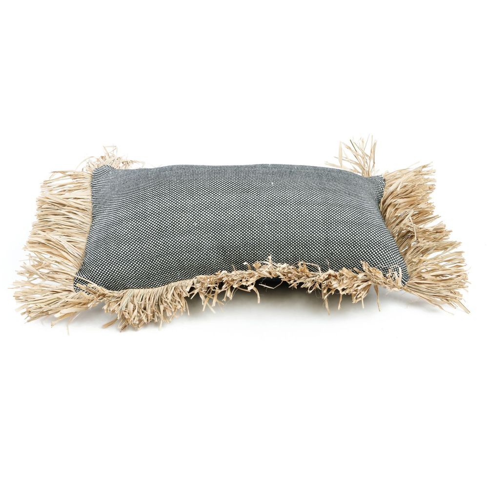 Cushions - The Cotton Bonita Cushion Cover - Natural Black - 30x50 - BAZAR BIZAR LIVING