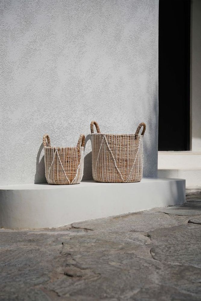 Boîtes de rangement - Le Panier Macramé À Stitches Droits - Naturel Blanc - S - BAZAR BIZAR LIVING