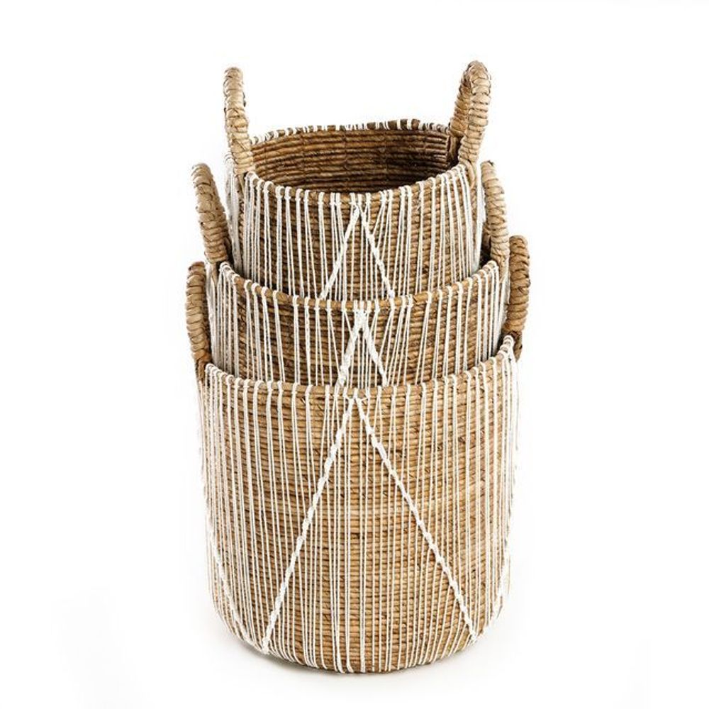 Boîtes de rangement - Le Panier Macramé À Stitches Droits - Naturel Blanc - S - BAZAR BIZAR LIVING