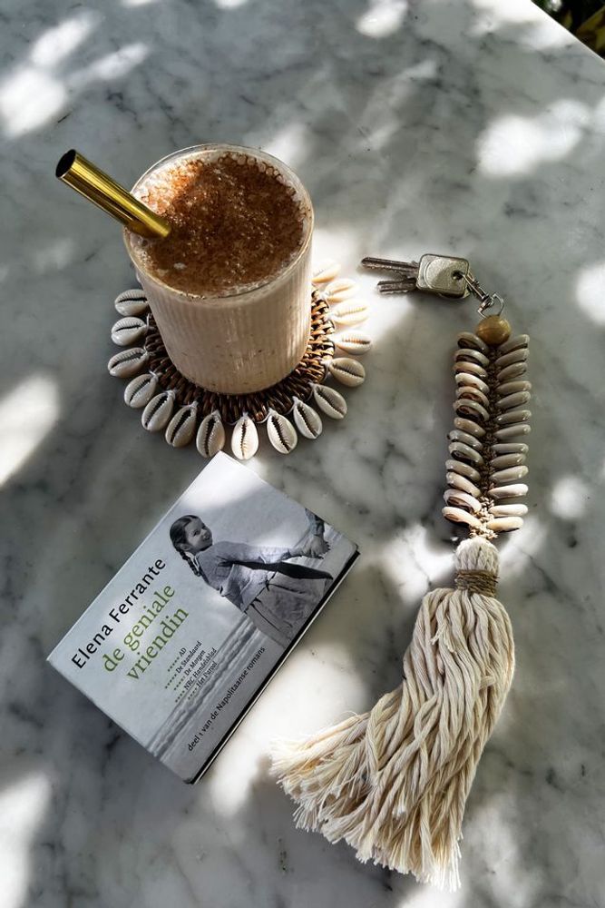 Decorative objects - The Macrame Fishbone Keychain - Cream - BAZAR BIZAR LIVING