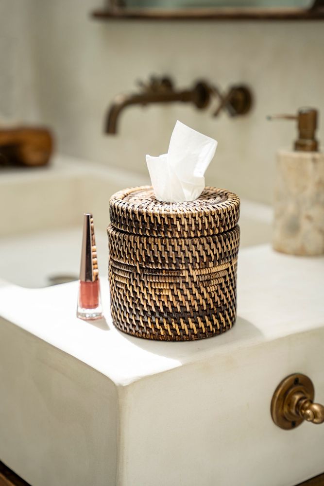 Coffrets et boîtes - La Boîte à Mouchoirs Colonial - Brun Naturel - BAZAR BIZAR LIVING