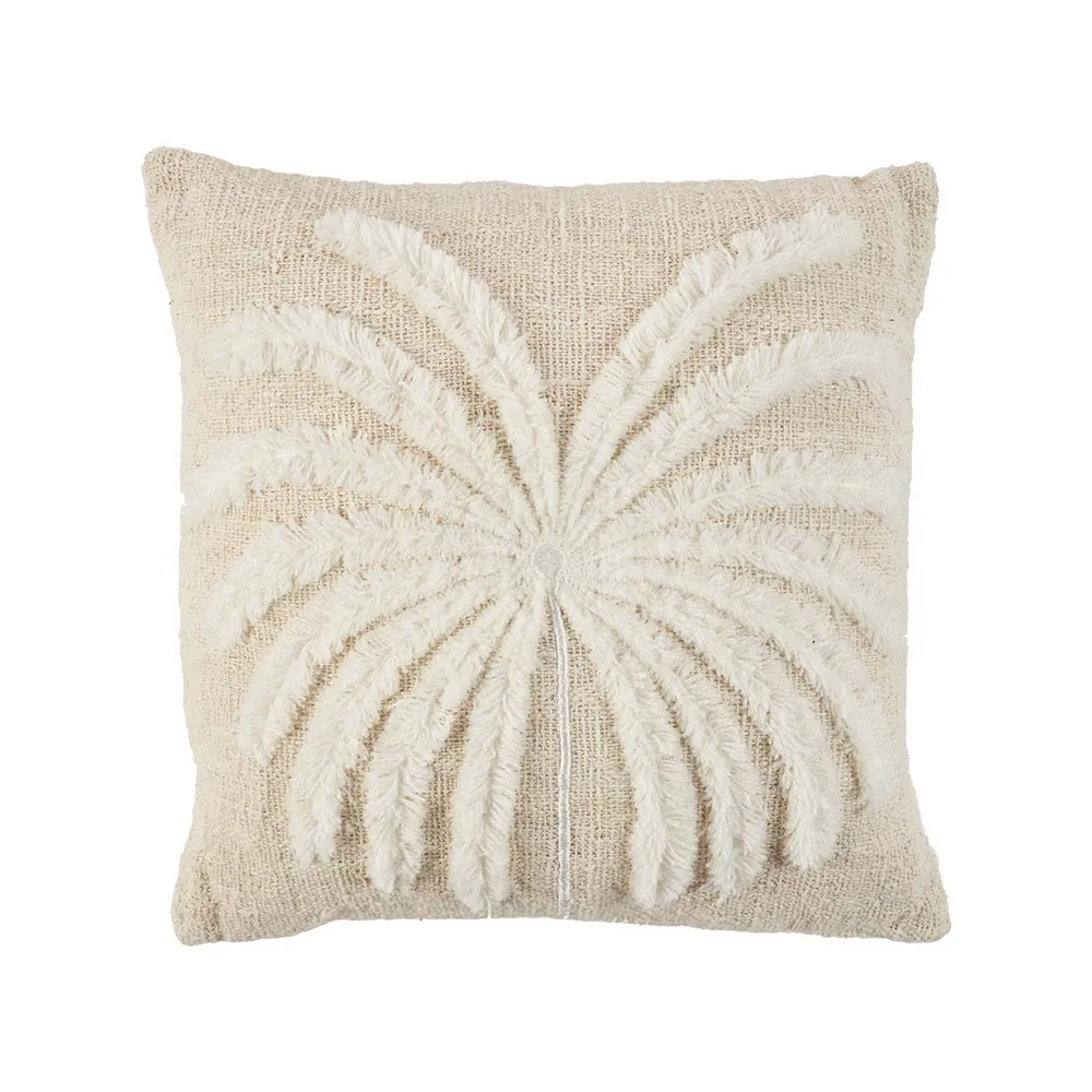 Cushions - The Isla Palm Cushion Cover - Natural White - BAZAR BIZAR LIVING
