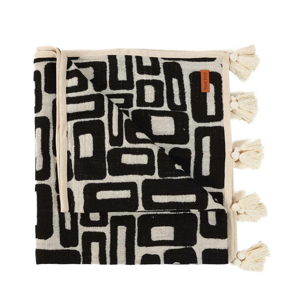 Plaids - Le Plaid Aztec - Naturel Noir - BAZAR BIZAR LIVING