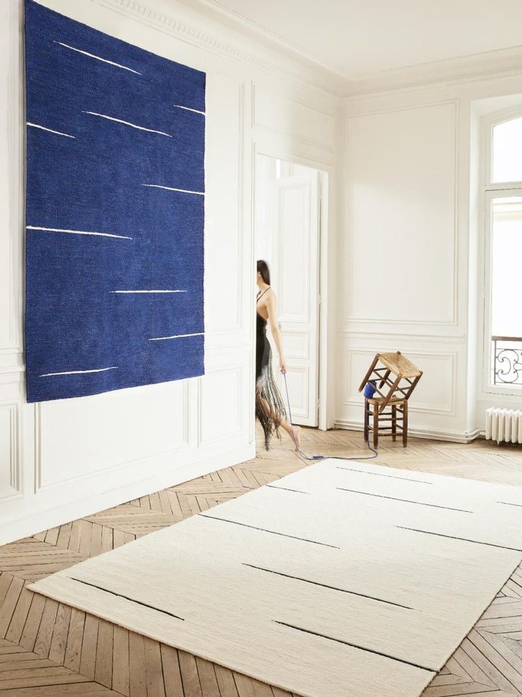 Bespoke carpets - COMPORTA RUG HANDWOVEN IN UPCYCLED COTTON - SAUDADE DESIGN