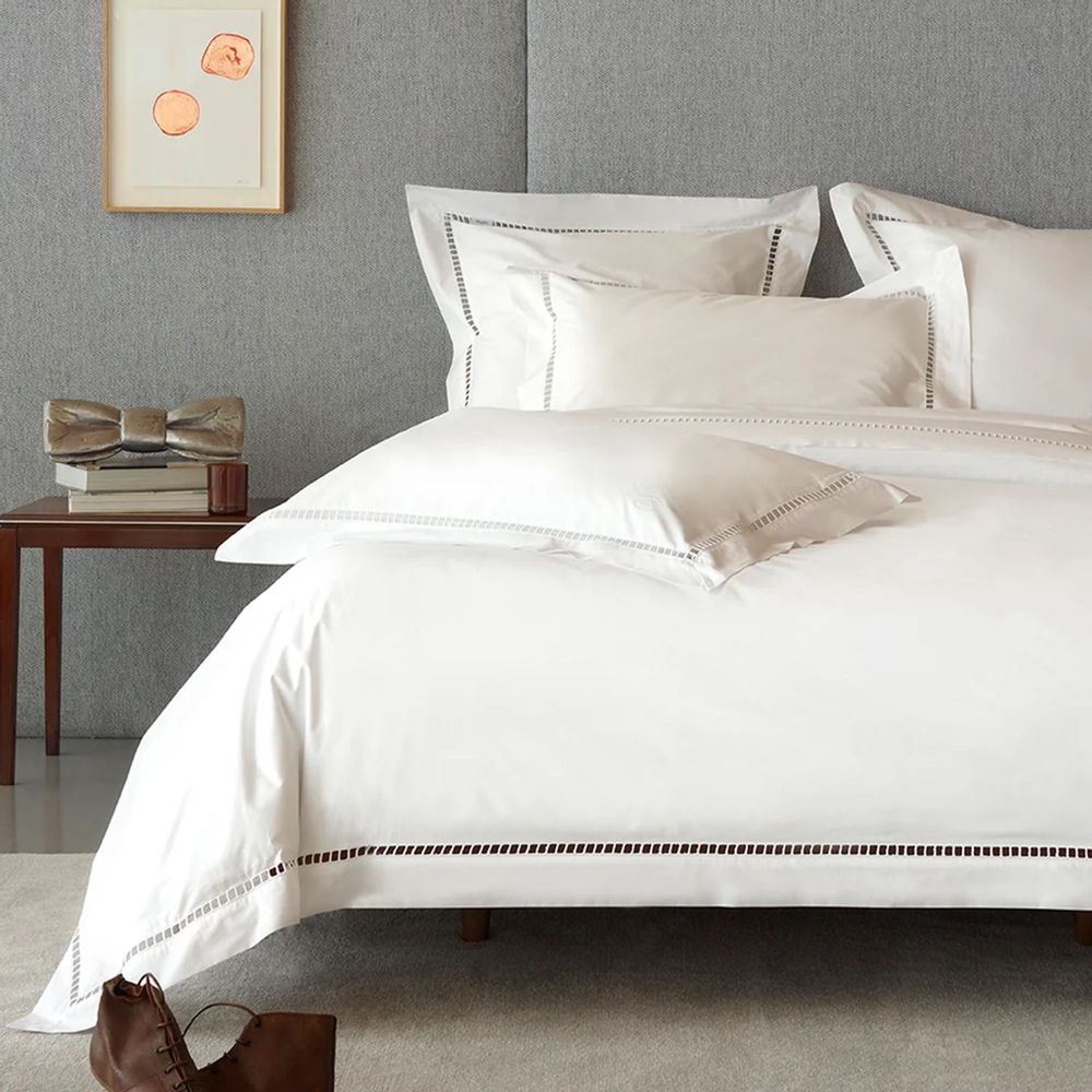 Bed linens - White Bedding Set - Lace and Studs - EDEN PARK BY AMALIA HOME COLLECTION