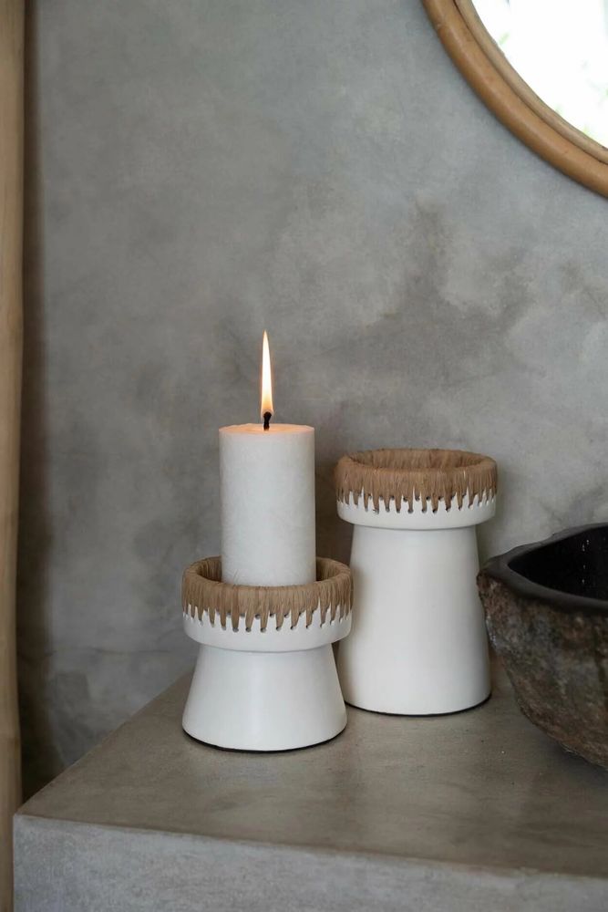 Candlesticks and candle holders - The Pretty Candle Holder - White Natural - L - BAZAR BIZAR LIVING