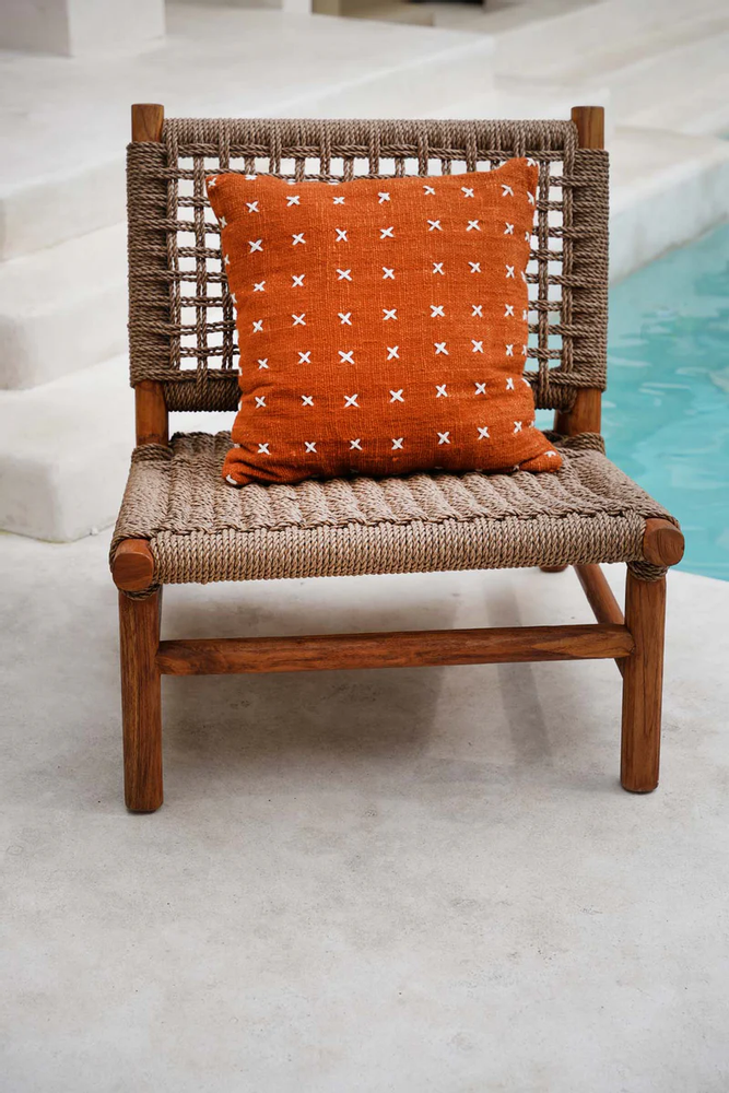 Cushions - The Zillion Kiss Cushion Cover - Terracotta White - BAZAR BIZAR LIVING