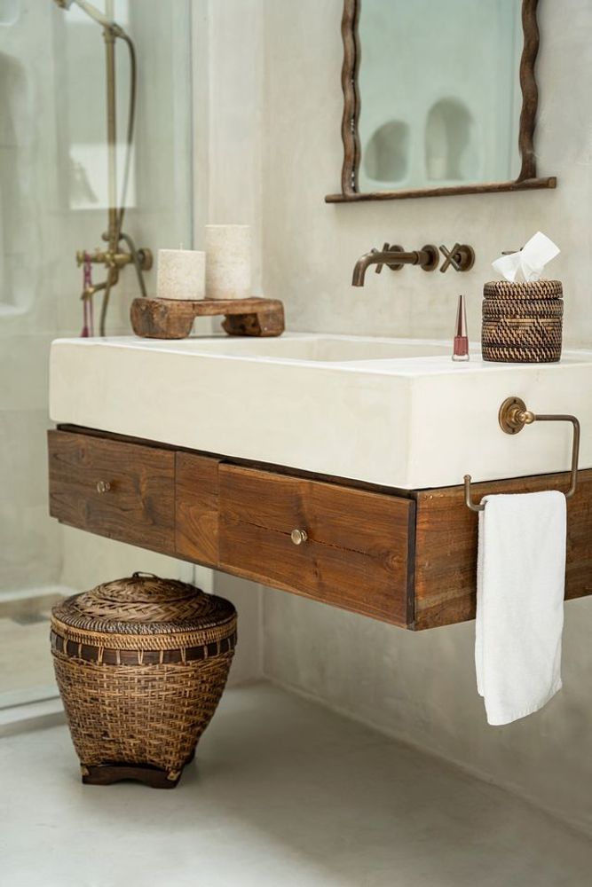 Storage boxes - The Colonial Storage Basket - Natural Brown - L - BAZAR BIZAR LIVING