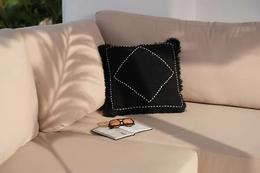Cushions - The Kasbah Cushion Cover - Black White - BAZAR BIZAR LIVING