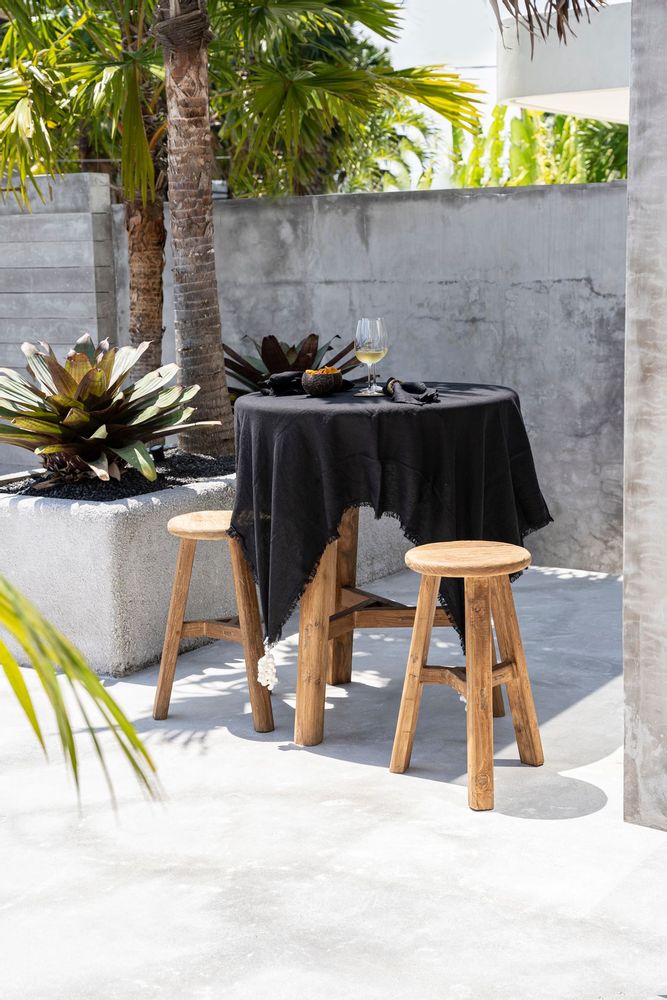 Linge de table textile - La Nappe en Lin - Noir - 180x300 - BAZAR BIZAR LIVING
