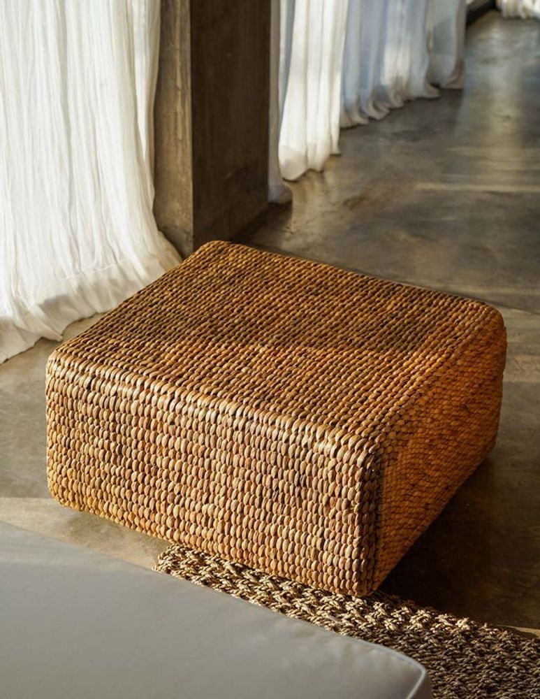 Ottomans - The Hyacinth Pouffe Square - Natural - M - BAZAR BIZAR LIVING