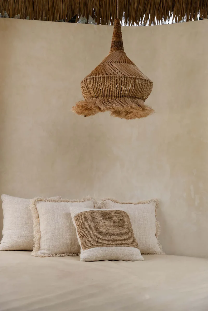 Coussins - Le Coussin Stamp Raffia - Naturel - BAZAR BIZAR LIVING