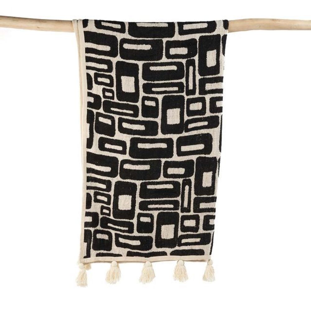 Plaids - Le Plaid Aztec - Naturel Noir - BAZAR BIZAR LIVING