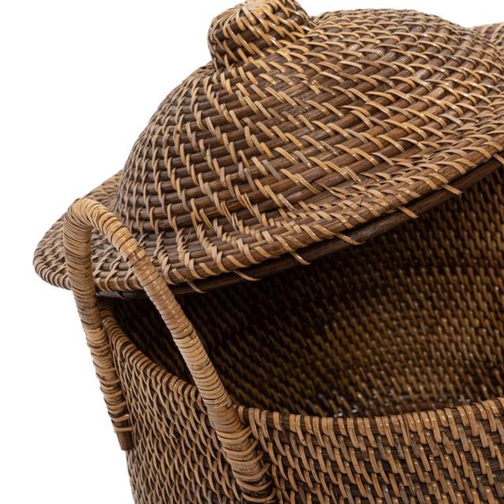 Storage boxes - The Colonial Handles Basket - Natural Brown - BAZAR BIZAR LIVING
