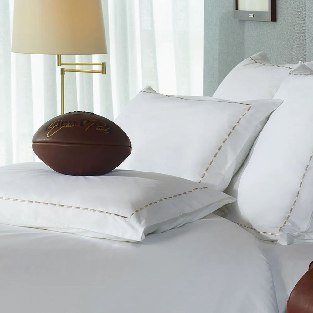 Bed linens - White, beige and gold bedding set - Let's go find the moon - EDEN PARK BY AMALIA HOME COLLECTION